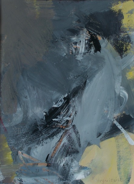 Anna Hryniewicz, grey, acrylic on paper