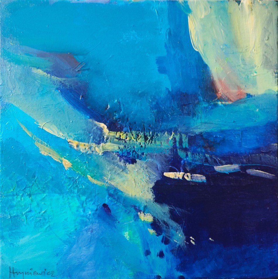 Anna Hryniewicz Into the Space:Blue Exoplanet acrylic on canvas 20x20cm