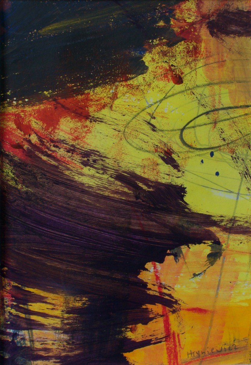 Anna Hryniewicz, Swimming in the colour1, acrylic, graphite on paper