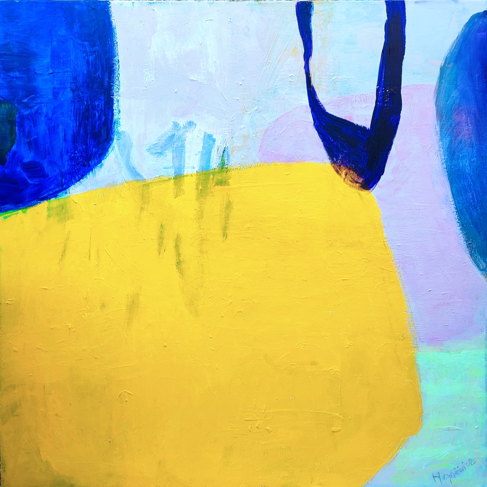 composition with big yellow shape A Hryniewicz 100cm