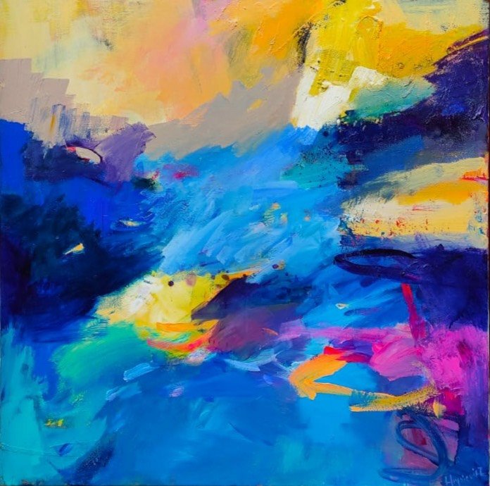 Habitable Planet 091120 acry on canvas 80x80 Hryniewicz
