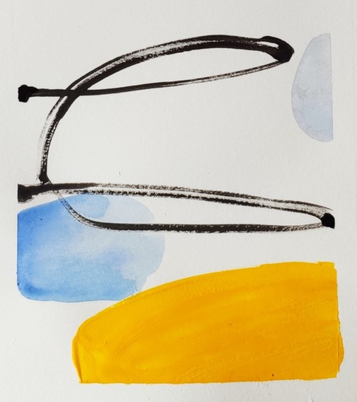 notes from the studio 1, acrylic on fabriano, 11x12cm Hryniewicz