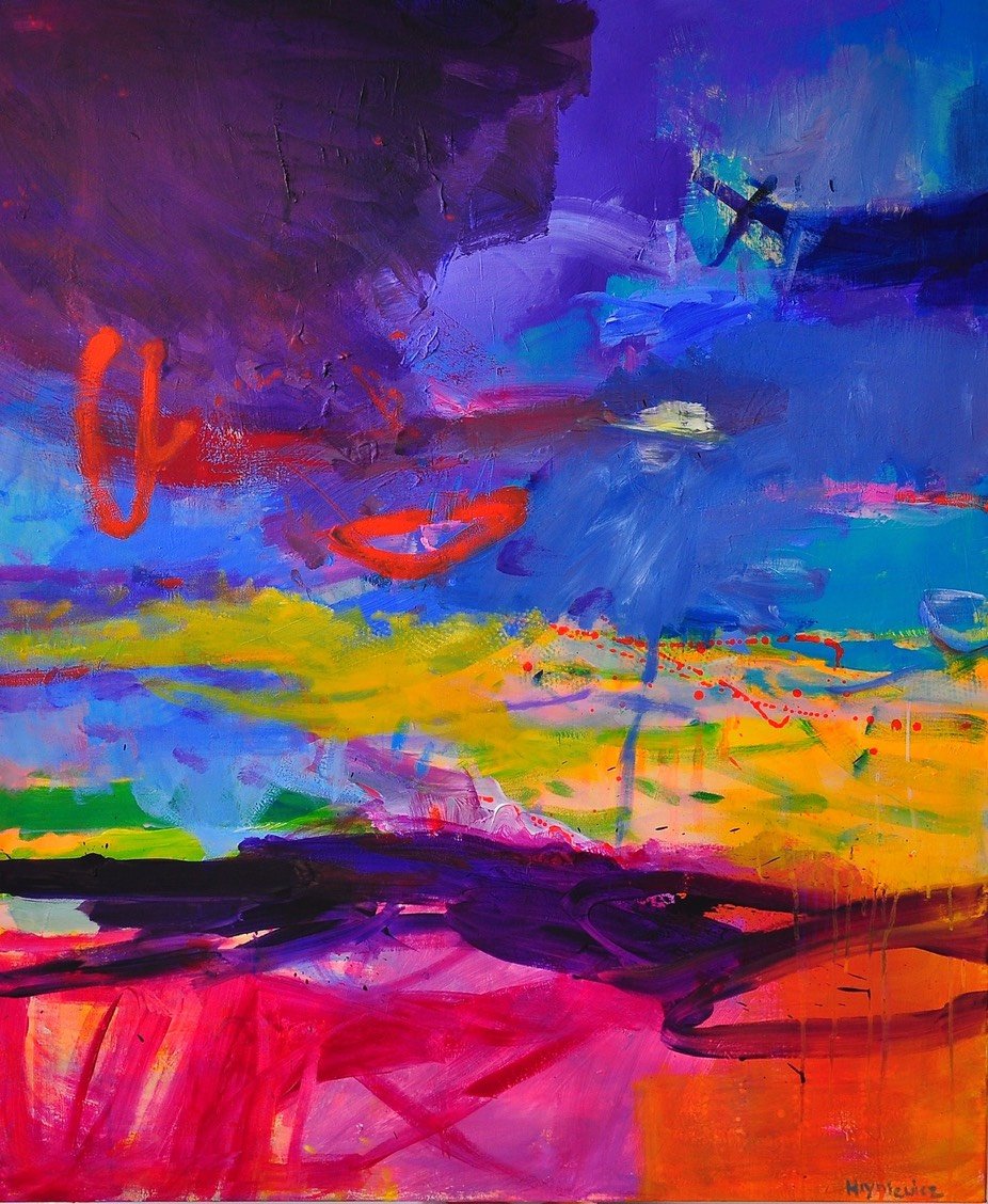 Shapes in Space, Sky of Childhood 120x100cm acr/canv Anna Hryniewicz 2019